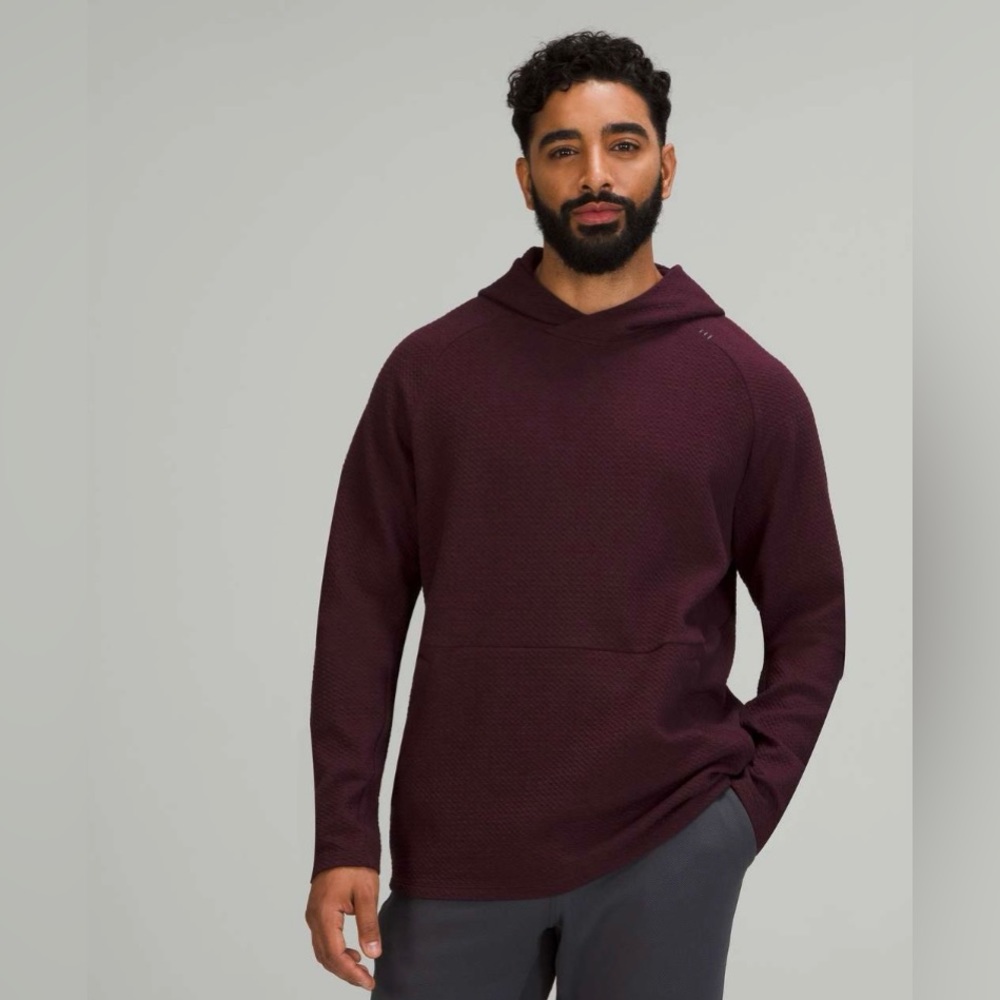 Lululemon At Ease Hoodie, Heathered Cassis/Black, sz L